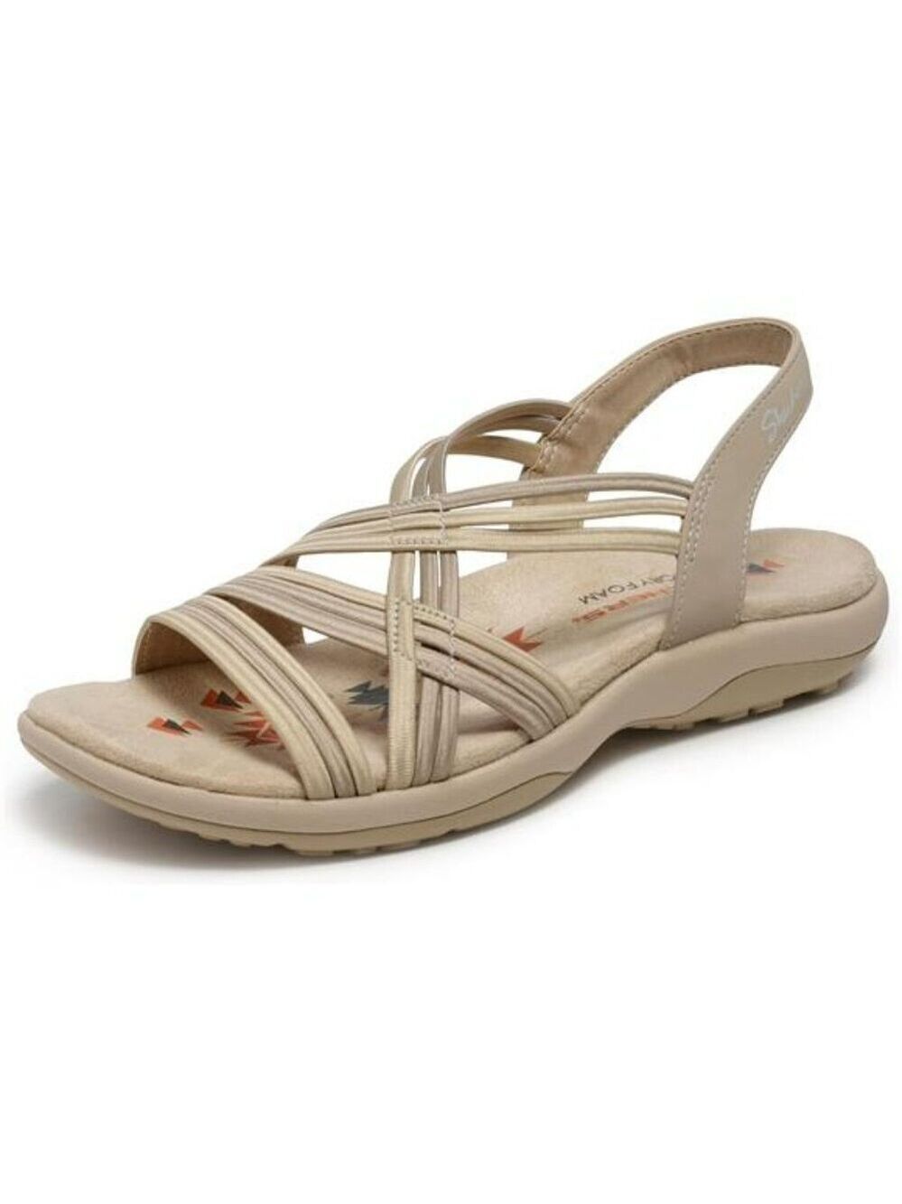 Stretch Slingback Sandals for Women Comfort Slide Strappy Flat Summer Shoes